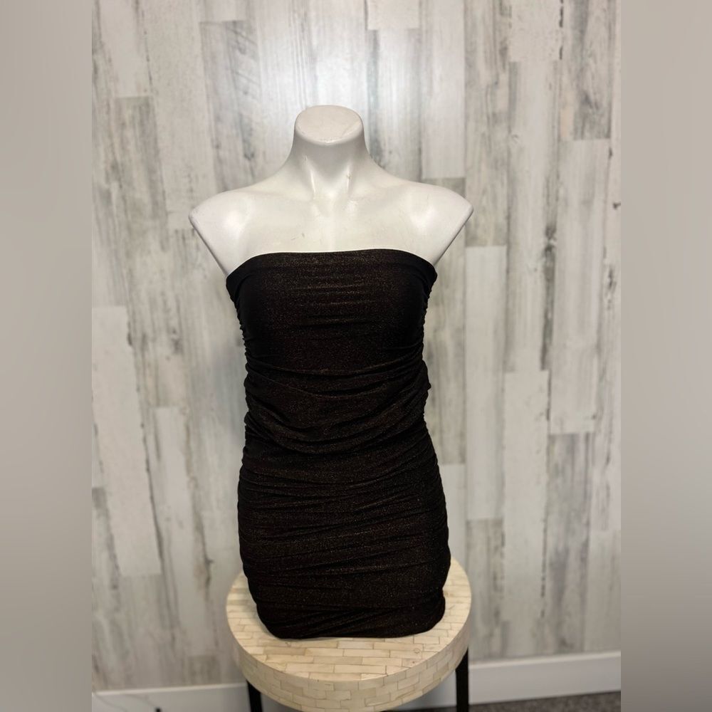 Missguided Brown and gold dress